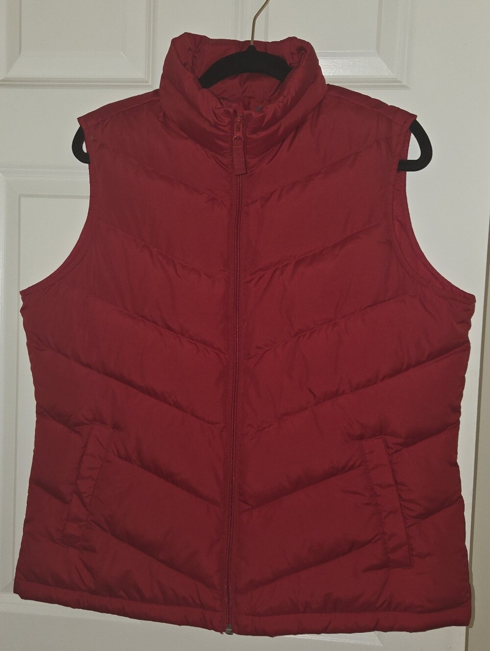 Lands' End Women's Red Quilted Puffer Vest